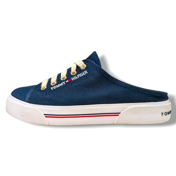 Tommy Hilfiger Shoes - Tommy Hilfiger | Vintage Y2K Navy Blue Slip On Lace Sneaker Mule Women's Size 6